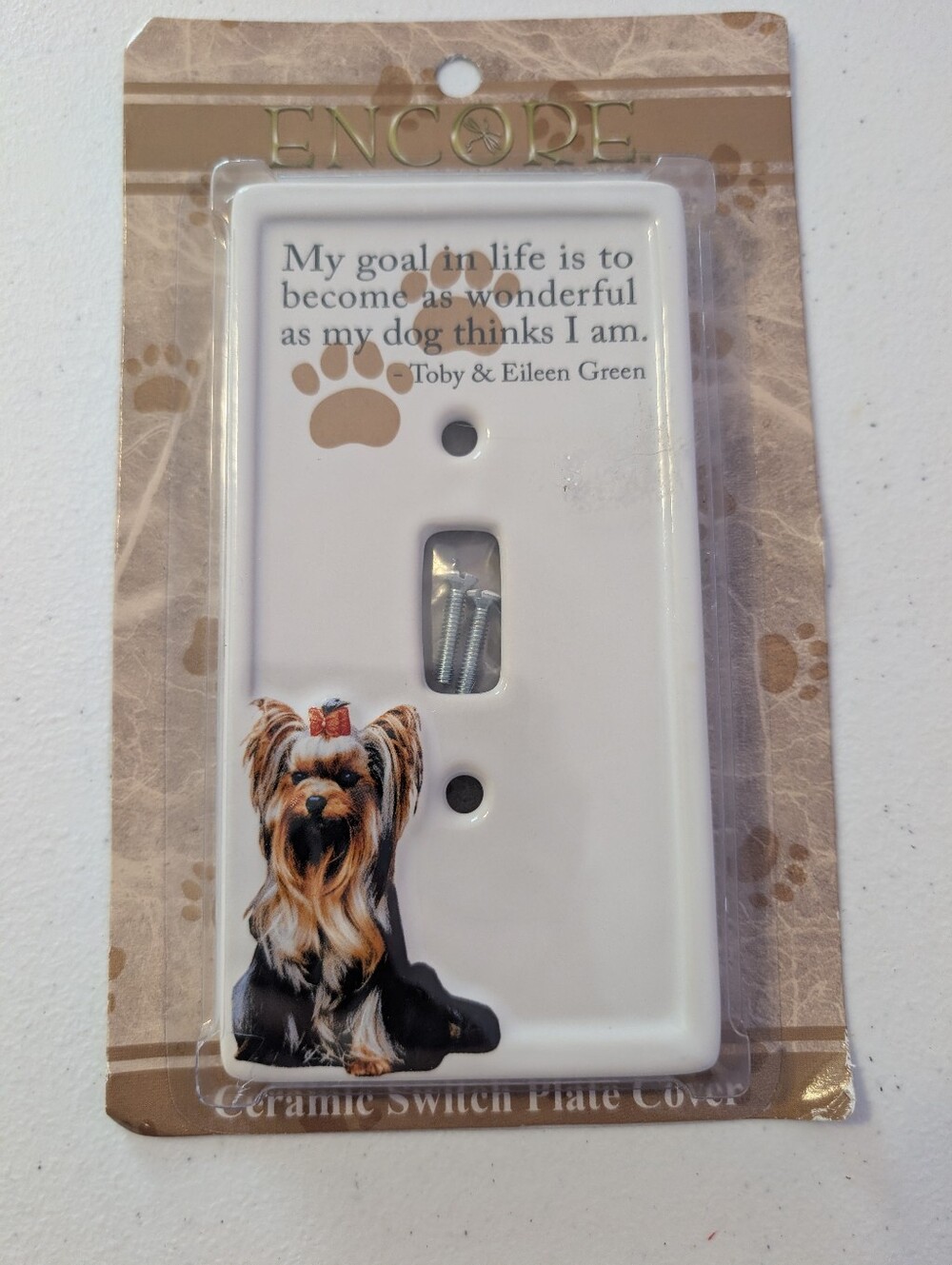 Yorkie Ceramic Single Toggle Switch Plate Cover